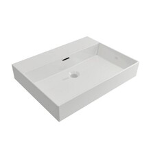 Wastafel Edge 60 cm Glans Wit zonder kraangat Keramiek  - ronde overloop