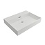 SANI-SUPPLY Wastafel Edge 60 cm Glans Wit zonder kraangat Keramiek - ronde overloop