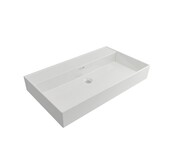 Wastafel Edge 80 cm Glans Wit zonder kraangat Keramiek  - ronde overloop