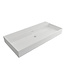 Wastafel Edge 100 cm Glans Wit Met 2 kraangaten Keramiek - ronde overloop