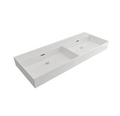 Wastafel Edge Dubbele wasbak 120 cm Glans Wit Zonder kraangat keramiek