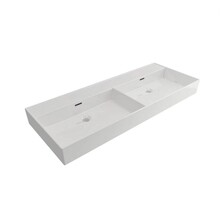 Wastafel Edge Dubbele wasbak 120 cm Glans Wit Zonder kraangat keramiek