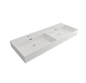 Wastafel Edge Dubbele wasbak 120 cm Glans Wit Zonder kraangat keramiek