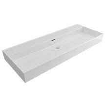 Wastafel Edge Enkele wasbak 120 cm Glans Wit Zonder kraangat keramiek