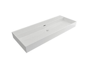Wastafel Edge Enkele wasbak 120 cm Glans Wit Zonder kraangat keramiek