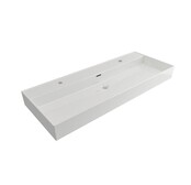 Wastafel Edge Enkele wasbak 120 cm Glans Wit Zonder kraangat keramiek Wastafel Edge Enkele wasbak 120 cm Glans Wit Zonder kraangat keramiek