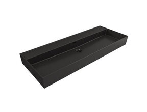 Wastafel Edge Enkele wasbak 120 cm Mat Zwart zonder kraangat keramiek