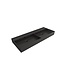 Wastafel Edge Dubbele wasbak 120 cm Mat Zwart Met kraangaten keramiek