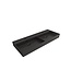 Wastafel Edge Dubbele wasbak 120 cm Mat Zwart Met kraangaten keramiek