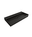 Wastafel Edge 100 cm Mat Zwart Met kraangat (1x) Keramiek - ronde overloop