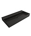 Wastafel Edge 100 cm Mat Zwart Met kraangat (1x) Keramiek - ronde overloop