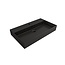 SANI-SUPPLY Wastafel Edge 80 cm Mat Zwart met kraangat Keramiek - ronde overloop