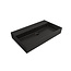 SANI-SUPPLY Wastafel Edge 80 cm Mat Zwart zonder kraangat Keramiek - ronde overloop
