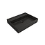 SANI-SUPPLY Wastafel Edge 60 cm Mat Zwart zonder kraangat Keramiek - ronde overloop