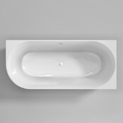 Half vrijstaand Bad Moon Links Wit 180x80x60 cm Hoekbad Acryl met plug