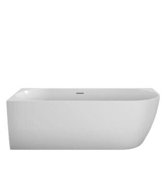 SANI-SUPPLY Half vrijstaand Bad Moon Links Wit 180x80x60 cm Hoekbad Acryl met plug