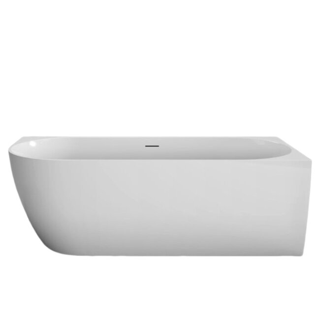 Half vrijstaand Bad Moon Links Wit 180x80x60 cm Hoekbad Acryl met plug