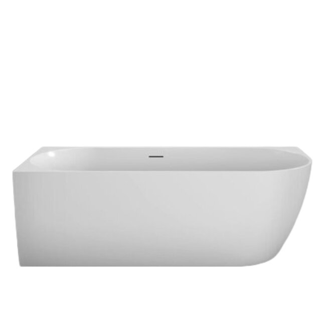 Half vrijstaand Bad Moon Rechts Wit 180x80x60 cm Hoekbad Acryl met plug