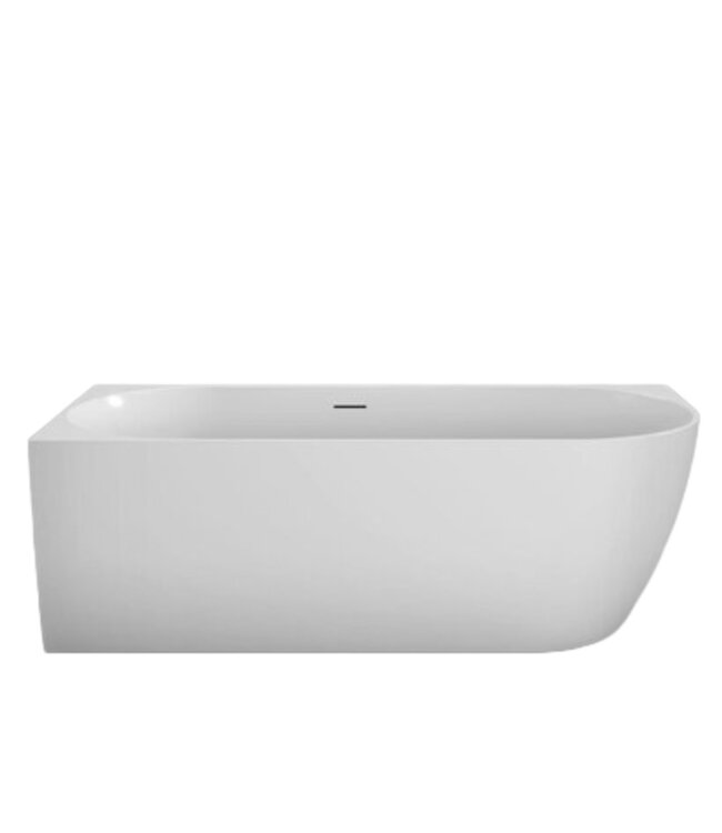 SANI-SUPPLY Half vrijstaand Bad Moon Rechts Wit 180x80x60 cm Hoekbad Acryl met plug