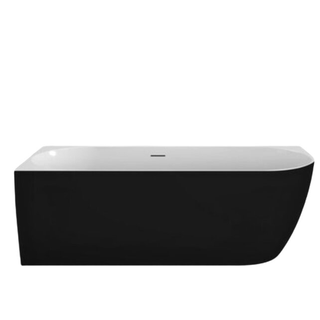 Half vrijstaand Bad Moon Rechts Wit 180x80x60 cm Hoekbad Acryl met plug