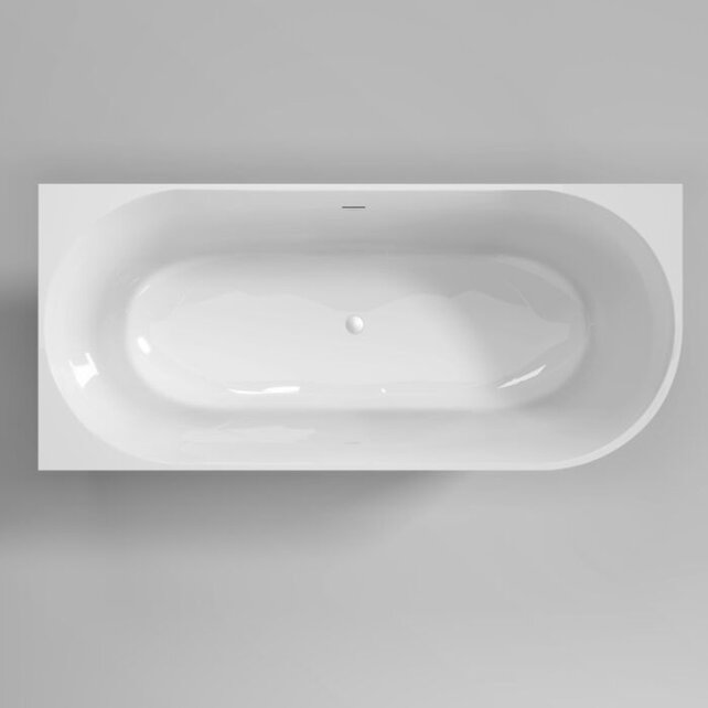 Half vrijstaand Bad Moon Rechts Zwart Wit 180x80x60 cm Hoekbad Acryl met plug