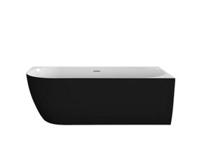 Half vrijstaand Bad Moon Rechts Zwart Wit 180x80x60 cm Hoekbad Acryl met plug