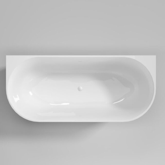 Half vrijstaand Bad Moon Zwart Wit 180x80x60 cm Hoekbad Acryl met plug