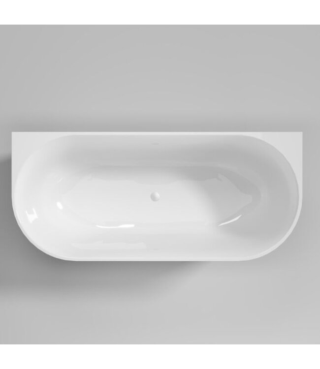 Half vrijstaand Bad Moon Zwart Wit 180x80x60 cm Hoekbad Acryl met plug