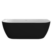 Half vrijstaand Bad Moon Zwart Wit 180x80x60 cm Hoekbad Acryl met plug