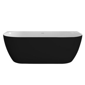 Half vrijstaand Bad Moon Zwart Wit 180x80x60 cm Hoekbad Acryl met plug