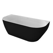 Half vrijstaand Bad Moon Zwart Wit 180x80x60 cm Hoekbad Acryl met plug