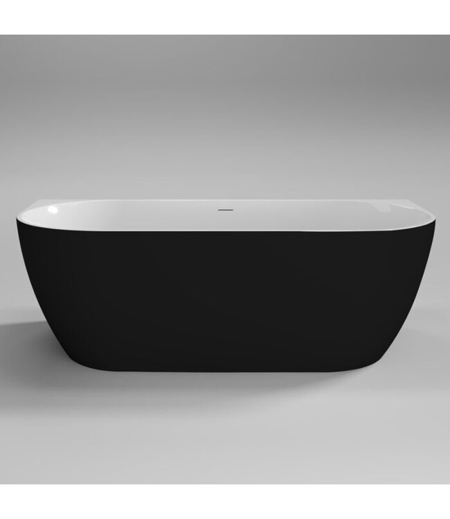 SANI-SUPPLY Half vrijstaand Bad Moon Wit 180x80x60 cm Hoekbad Acryl met plug