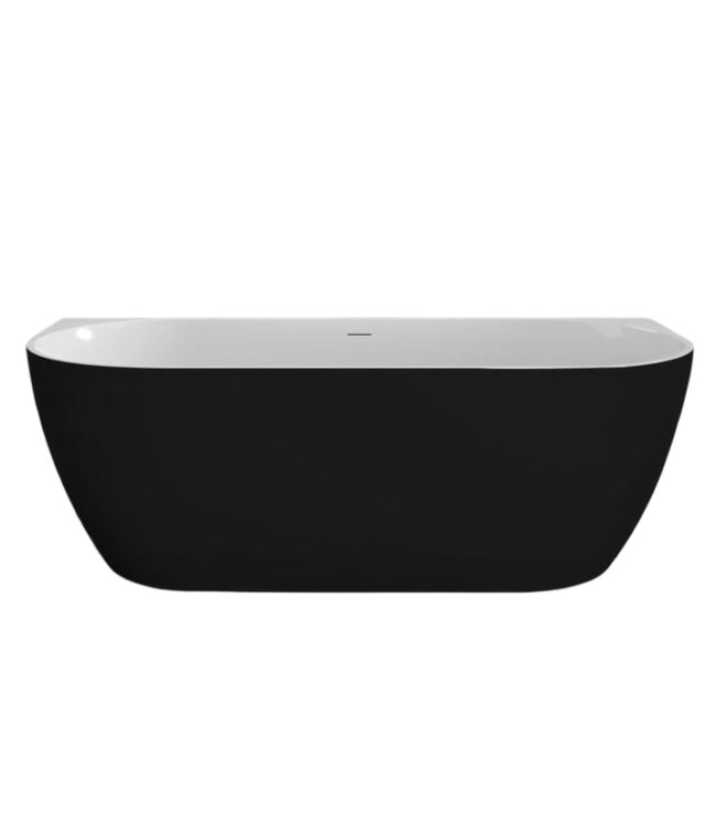 SANI-SUPPLY Half vrijstaand Bad Moon Wit 180x80x60 cm Hoekbad Acryl met plug