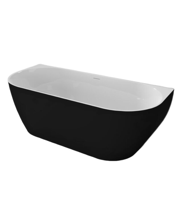 SANI-SUPPLY Half vrijstaand Bad Moon Wit 180x80x60 cm Hoekbad Acryl met plug