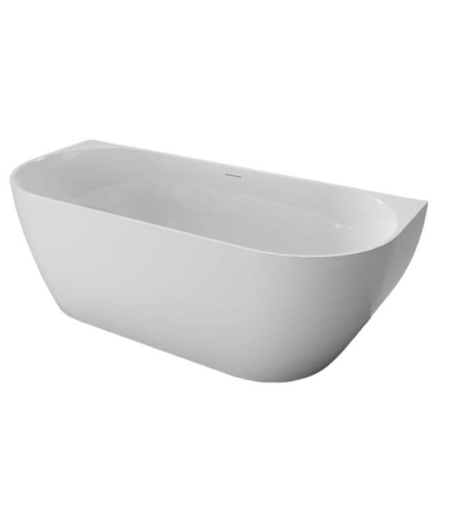 SANI-SUPPLY Half vrijstaand Bad Moon Wit 180x80x60 cm Hoekbad Acryl met plug