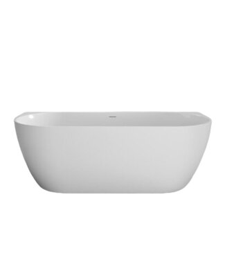 SANI-SUPPLY Half vrijstaand Bad Moon Wit 180x80x60 cm Hoekbad Acryl met plug