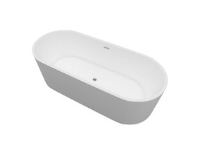 Vrijstaand Bad Bauci Mat Wit 170x70x52 cm Ovaal Solid Surface