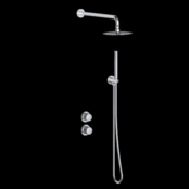 Inbouw regendouche set Ribbed Chroom 30cm