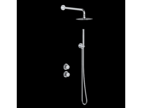 Inbouw regendouche set Ribbed Chroom 30cm