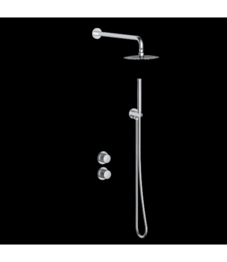 SANI-SUPPLY Inbouw regendouche set Ribbed Chroom 30cm