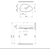 Bocchi Etna Waskom Mat Mint Groen 58x37x10cm Keramiek