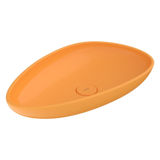 Bocchi Etna Waskom Glans Manderijn Geel 58x37x10cm Keramiek Bocchi Etna Waskom Glans Manderijn Geel 58x37x10cm Keramiek