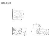 Hangtoilet Bocchi Etna Mat Antraciet design toilet 54cm excl. zitting