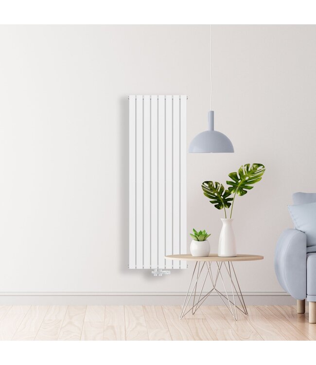 Desingradiator Verticaal BUS Wit 180x53 cm 1975 Watt Dubbelzijdig Midden aansluiting