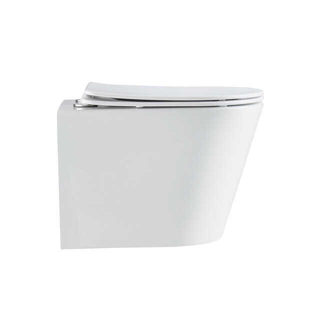 Hangtoilet Turbo Flush Wit Randloos incl. Toiletbril Hangtoilet Turbo Flush Wit Randloos incl. Toiletbril