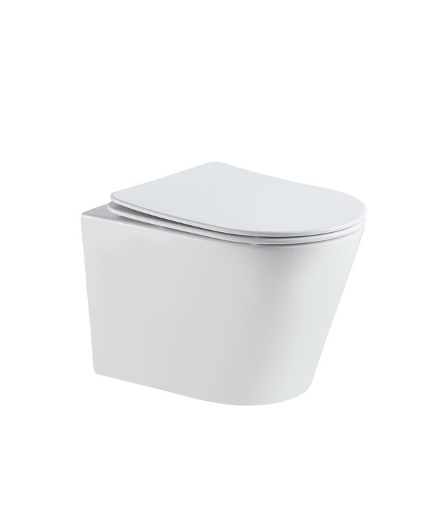 Hangtoilet Turbo Flush Wit Randloos incl. Toiletbril