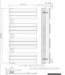 Handdoekradiator BUC Wit 120x60 cm 681 Watt Links aansluiting