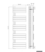 Handdoekradiator BUC Wit 160x50 cm 755 Watt Links aansluiting