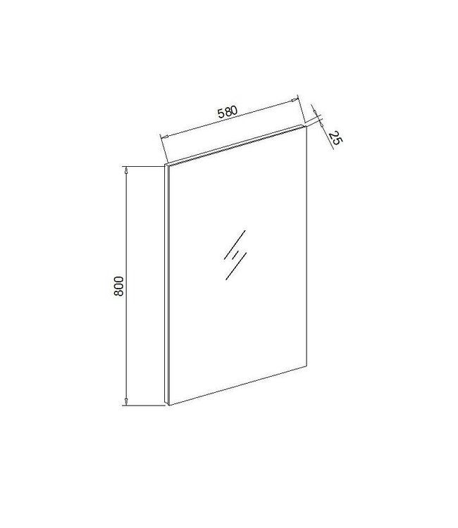 Badkamerspiegel Basic 60x80 cm Spiegelverwarming (optioneel)
