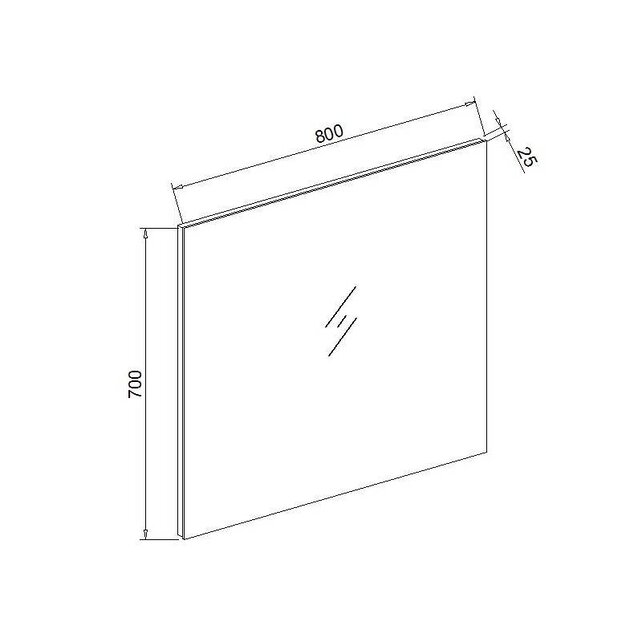 Badkamerspiegel Basic 80x70 cm Spiegelverwarming (optioneel)